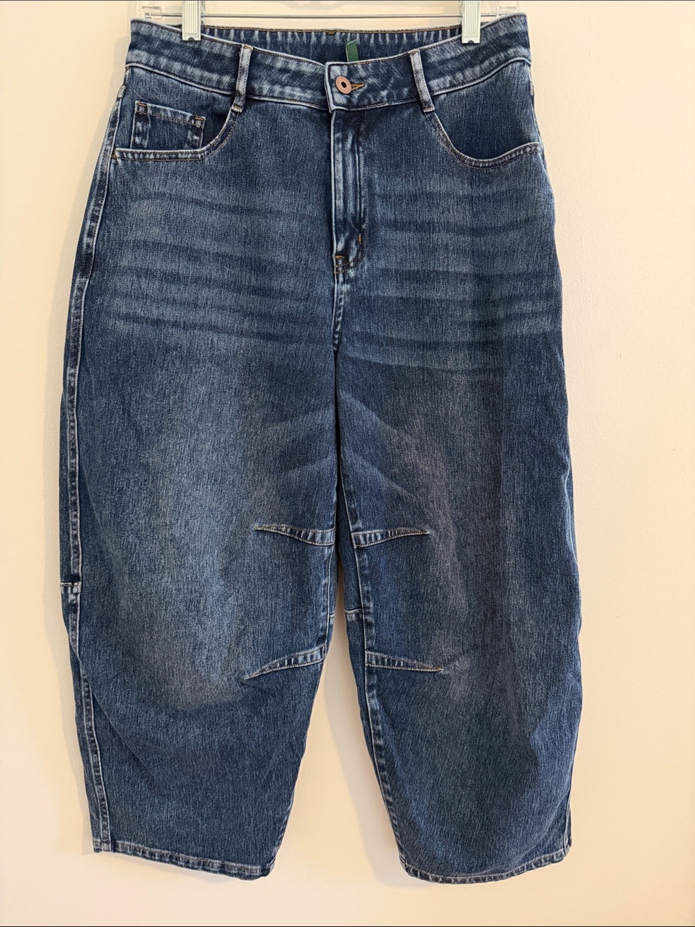 HALARA High-Rise Distressed Barrel Leg Balloon Wide-Leg Jeans